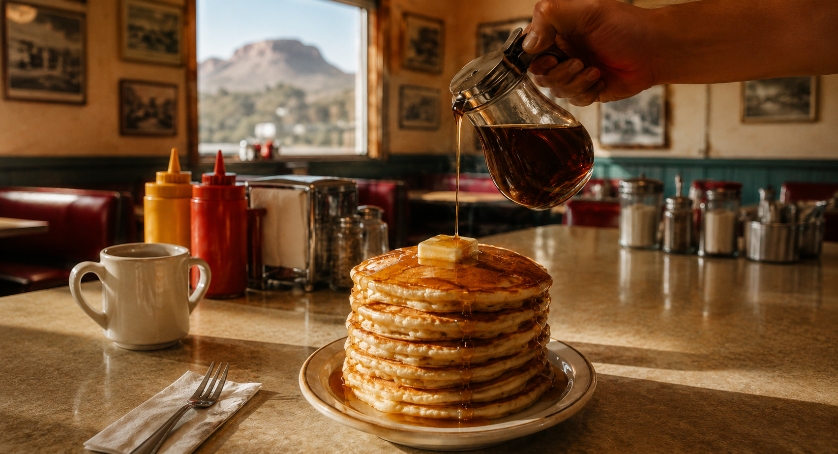 Pancakes with syrup